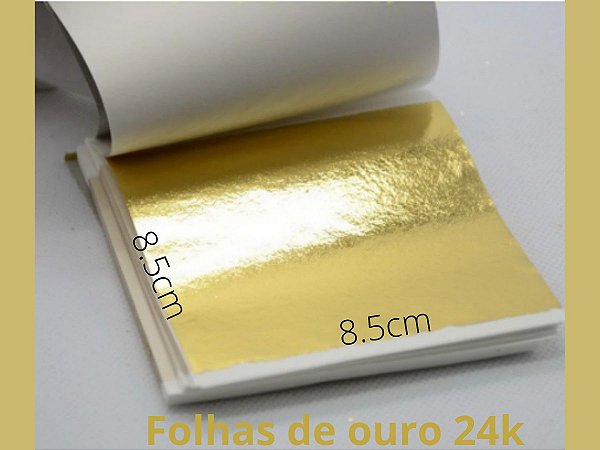 OURO COMESTÍVEL EM FOLHA 24K KIT COM 5 UNIDADES