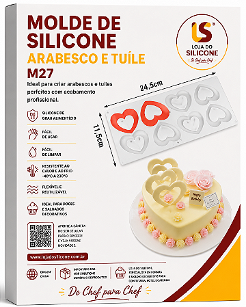 MOLDE DE SILICONE ARABESCO CHOCOLATE CORAÇÃO