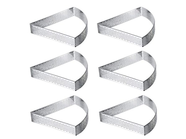 ARO INOX TRIANGULAR PERFURADO ESTILO FRANCES KIT 6 UNIDADES