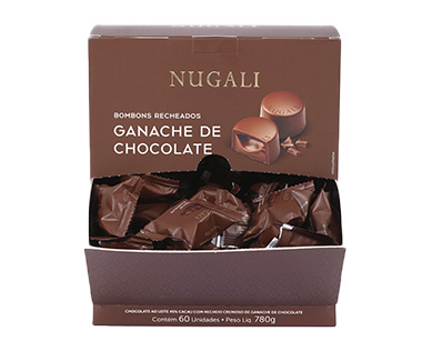 Bombom Recheado com Ganache de Chocolate - Caixa com 60 Unidades
