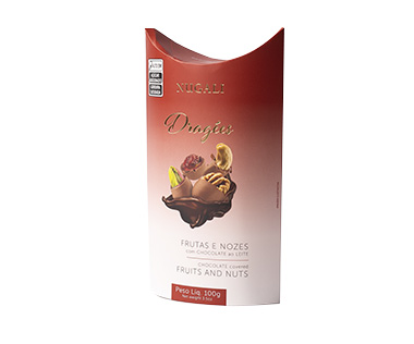 Dragée Frutas e Nozes com Chocolate ao Leite