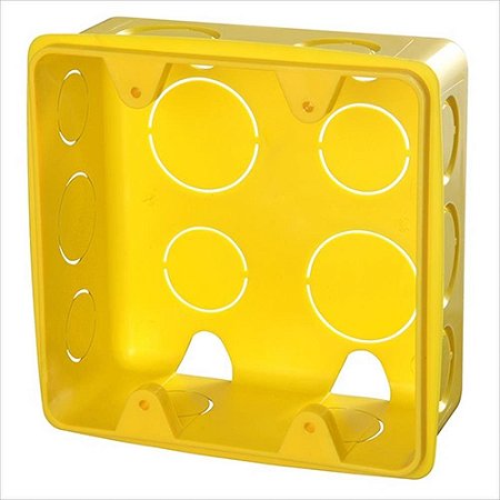 Caixa de Luz Roma 4x4 Quadrada Amarela Embalagem com 12 Unidades