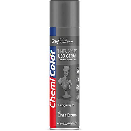 Tinta Spray Chemicolor Uso Geral Cinza Escuro 400ml 196