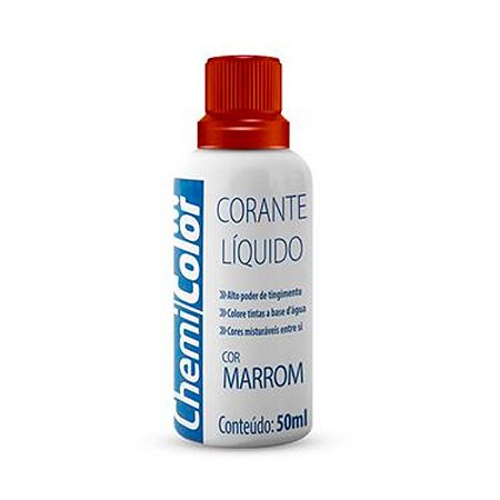 Corante Liquido Chemicolor 50ml Marrom com 12 Unidades