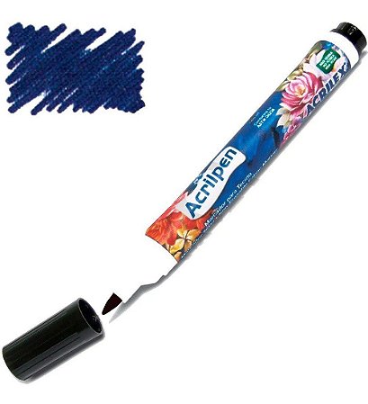 Caneta Acrilex Acrilpen para Tecido Azul Turquesa