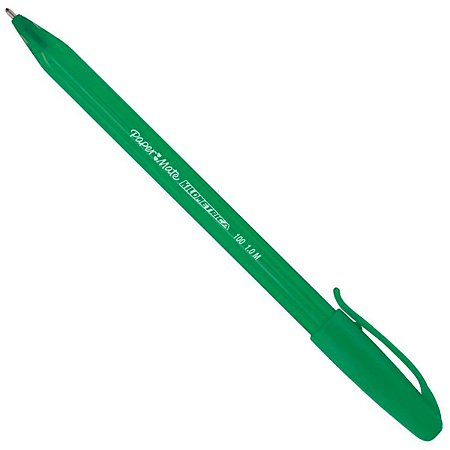 Caneta Esferográfica Paper Mate Kilometrica 1.0mm Ponta Média Verde Caixa com 12 Unidades