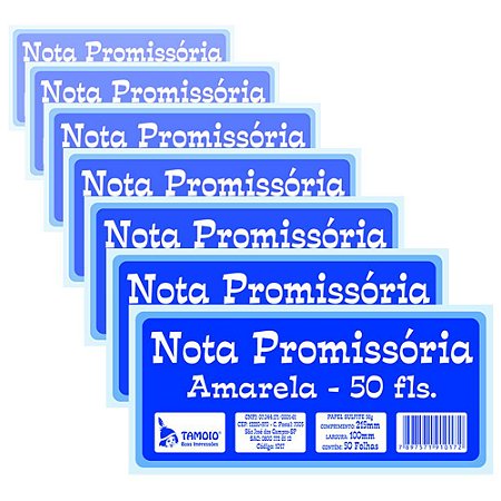 Bloco Nota Promissória Tamoio Amarela 1017 - 20 Blocos com 50 Folhas