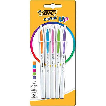 Caneta Bic Cristal UP 1.2mm Fashion Cores Sortidas com 12 Cartelas