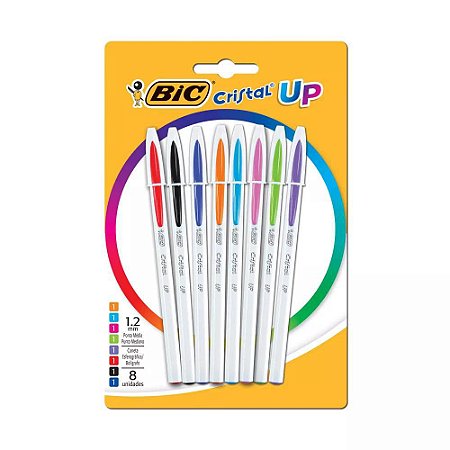 Caneta Bic Cristal UP 1.2mm Fashion Cores Sortidas com 08 Unidades