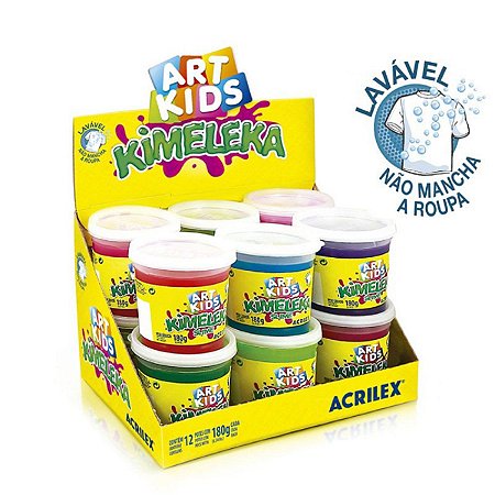 Kimeleca Slime Acrilex 180g Caixa com 12 Unidades