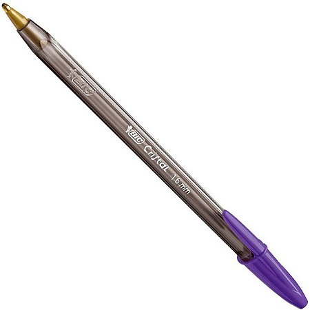 Caneta Esferográfica Bic Cristal Intenso 1.6mm Grossa Roxa Embalagem com 12 Unidades