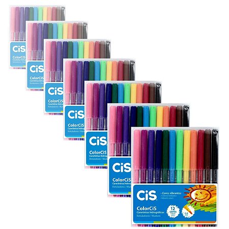 Canetinha Hidrográfica Cis ColorCis com 12 Cores - 12 Caixas