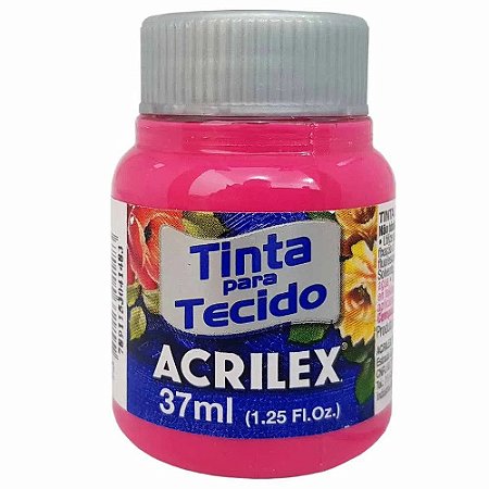 Tinta para Tecido Acrilex 37ml Rosa 537 com 12 unidades