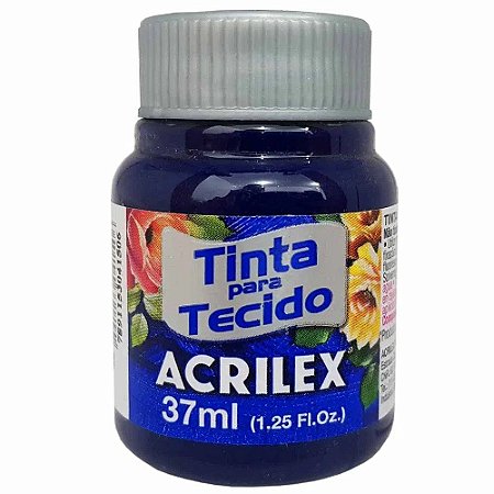 Tinta para Tecido Acrilex 37ml Azul Marinho 544 com 12 unidades