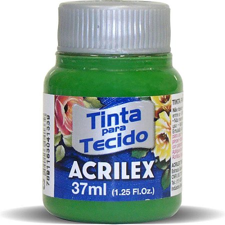 Tinta para Tecido Acrilex 37ml Verde Musgo 513 com 12 unidades