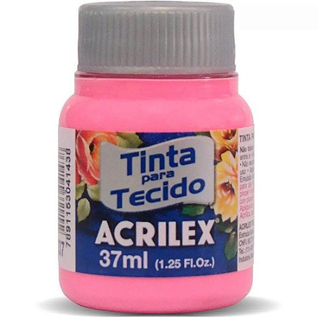 Tinta para Tecido Acrilex 37ml Rosa Chá 567 com 12 unidades