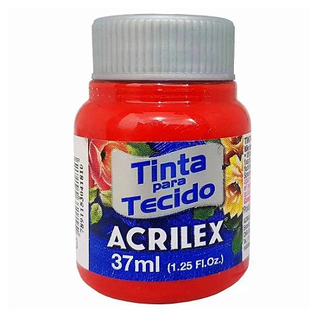 Tinta para Tecido Acrilex 37ml Vermelho Tomate 583 com 12 unidades