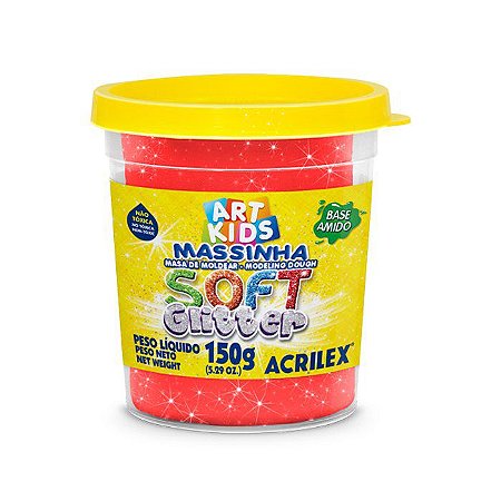 Massa de Modelar Soft Acrilex 150g Vermelho Glitter 205