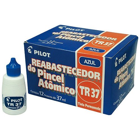 Tinta para Marcador Permanente Pilot Azul 37ml - Caixa com 12 Unidades