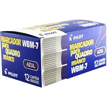 Marcador para Quadro Branco Pilot Azul WBM-7 Caixa com 12 Unidades