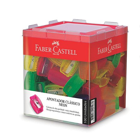 Apontador Escolar Faber-Castell Clássico sem Depósito Caixa com 100 Unidades