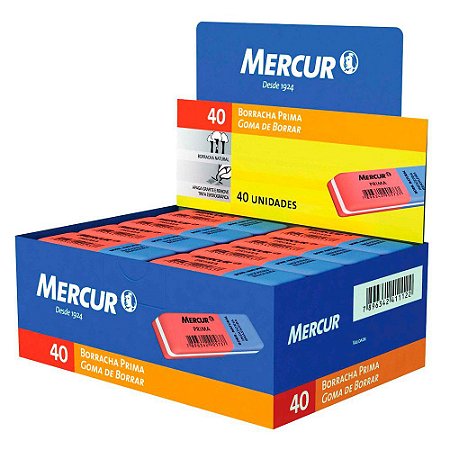 Borracha Mercur Prima Bicolor Caixa com 40 Unidades