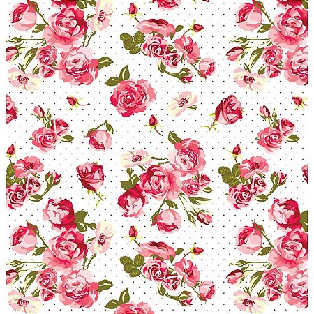 Plástico Adesivo Plavitec Contact Floral 17 45cm x 10cm