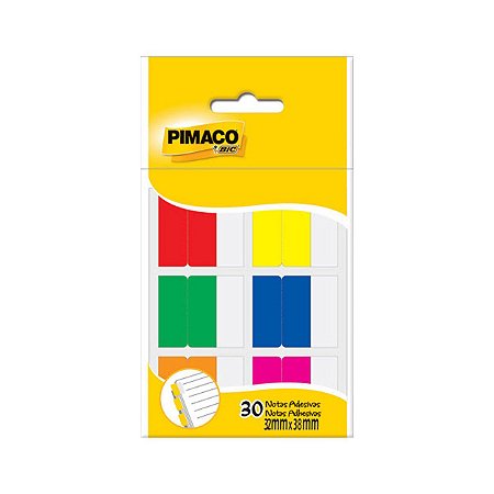 Bloco Marcador Pimaco Página Adesivo FLAGS 6 Cores 30 Etiquetas