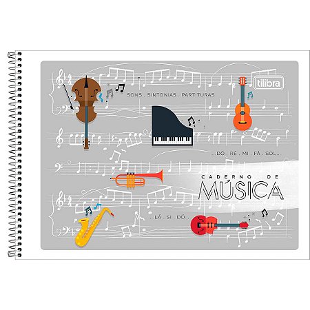 Caderno de Música Capa Flexível Tilibra Pequeno 48 Folhas 20 Unidades