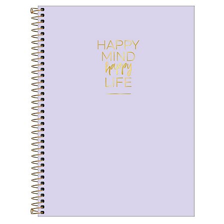 Caderno 01 Matéria Happy Lilás 80 Folhas 05 Unidades