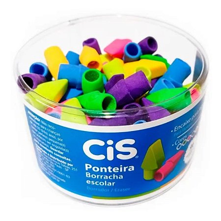 Borracha Cis Ponteira para Lápis Colorida Caixa com 96 Unidades