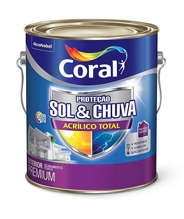 Tinta Acrílico Total Proteção Sol e Chuva Coral Algodão Egípcio Galão 3,6L