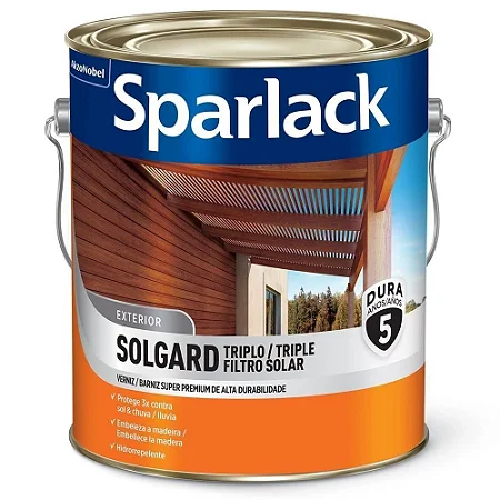 Verniz Sparlack Solgard Triplo Filtro Solar Acetinado Natural Incolor Galão 3,6 L