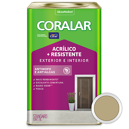 Tinta Acrílica Coralar Duo Exterior e Interior Camurça Lata 18 Litros - Coral