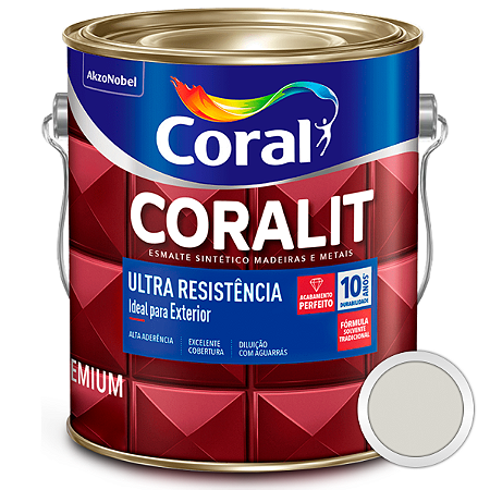 Esmalte Sintético Coralit Ultra Resistencia Acetinado Gelo Galão 3,6 L