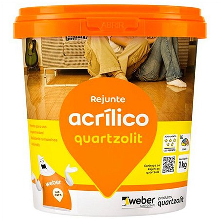 Rejunte Acrílico Quartzolit Platina Pote com 1kg