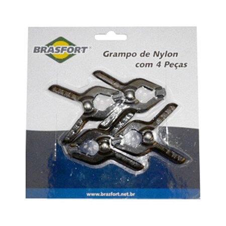 Grampo De Nylon Brasfort 3" com 4 Peças com Mola