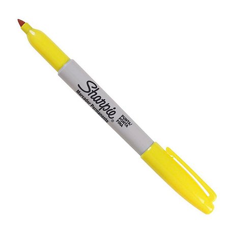 Marcador Permanente Sharpie Ponta Fina 0,9 mm Amarelo Caixa com 6 Unidades