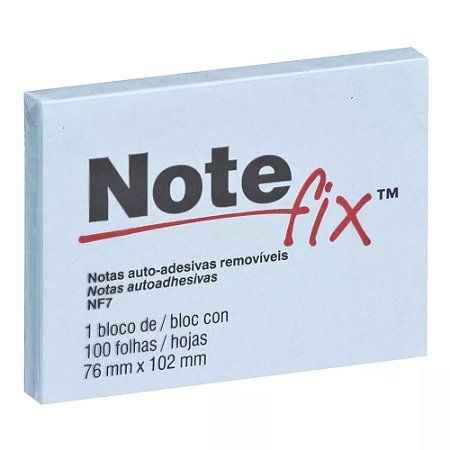 Bloco Adesivo Post-it Note Fix 76x102mm NF7 Azul