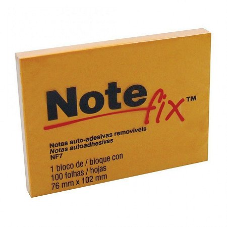 Bloco Adesivo Post-it Note Fix 76x102mm NF7 Laranja