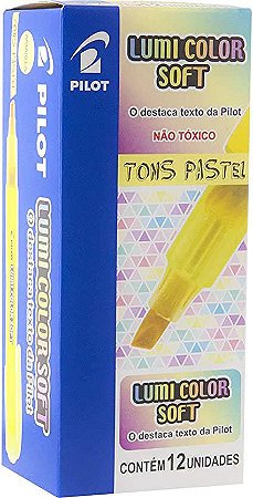 Marca Texto Pilot Amarelo Pastel com 12 Unidades