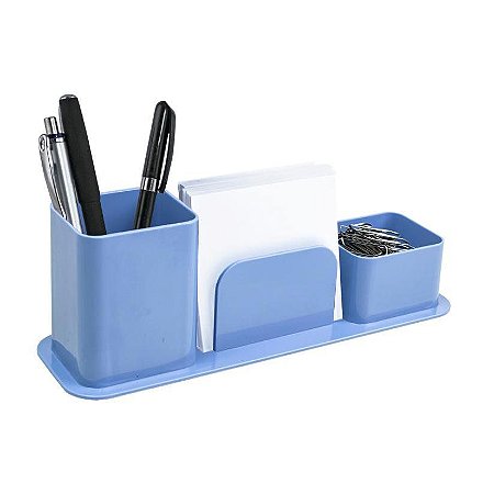 Porta Canetas,Clips e Lembrete Dellocolor - 3031 Azul