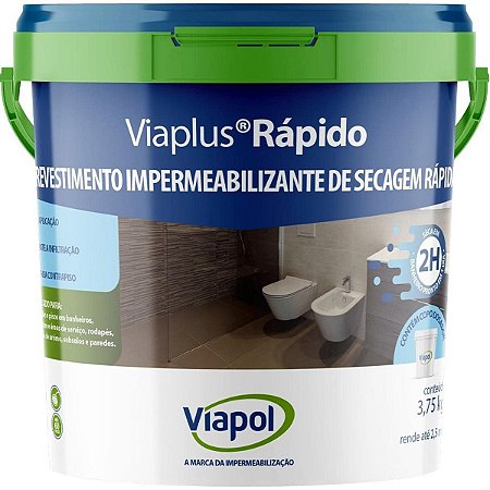 Impermeabilizante Viapol Viaplus Rápido Cinza Galão 3,7kg