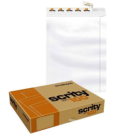 Envelope Branco Scrity 240 x 340mm 90g Pacote com 100 Envelopes