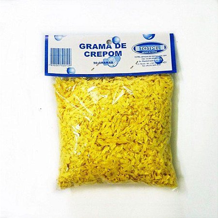 Grama ou Floco de Papel Crepom Totpel com 50g Amarelo