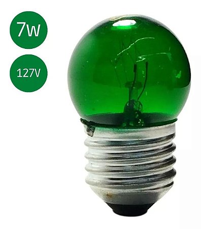 Lâmpada Bolinha Brasfort E27 7W 127v Verde Caixa com 25 Lâmpadas