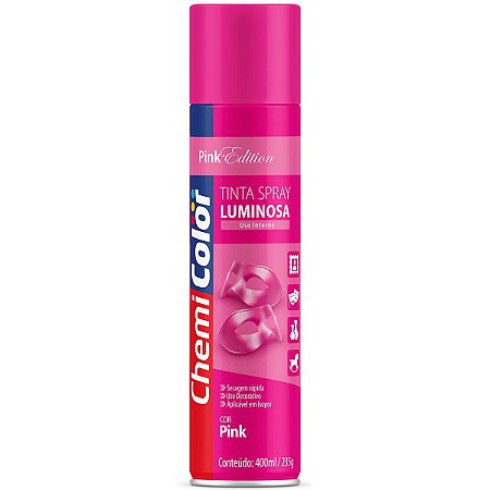 Tinta Spray Luminosa Chemicolor Uso Geral Pink 400ml 140