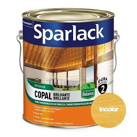 Verniz Sparlack Copal a Base D'água Balance Incolor Brilhante Galão de 3,6L