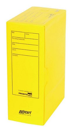 Arquivo Morto Polycart de Plástico Prontobox Amarelo 4008 com 10 Unidades