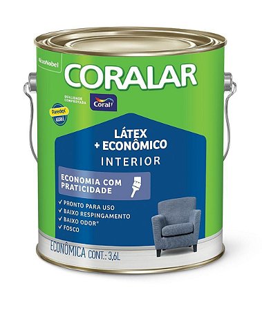 Coralar Látex Mais Econômico Galão 3,6 Litros Neblina Paulista